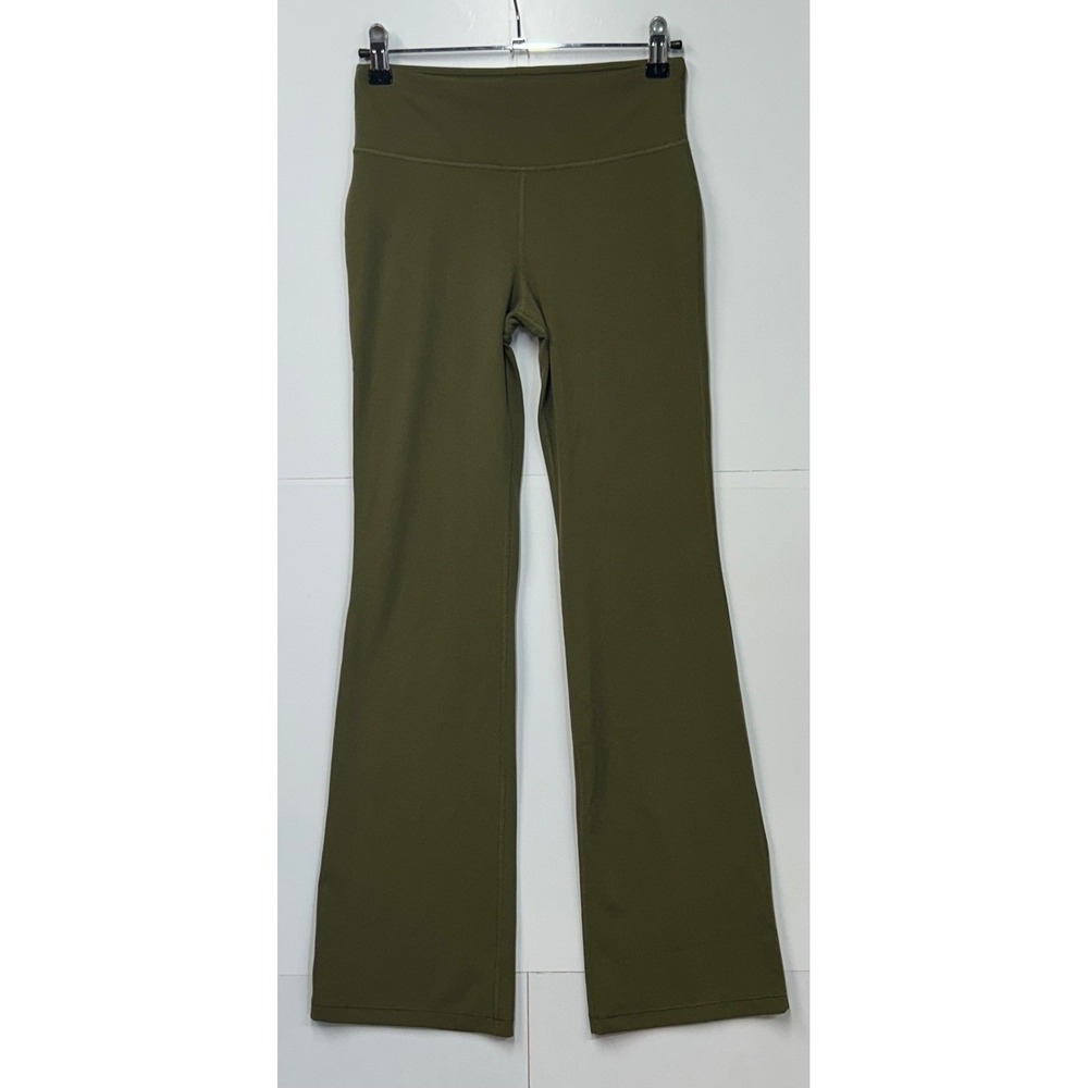 Athleta Girl High Rise Chit Chat Flare Pant Olive Green XL 14 Activewear Yoga